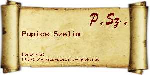 Pupics Szelim névjegykártya